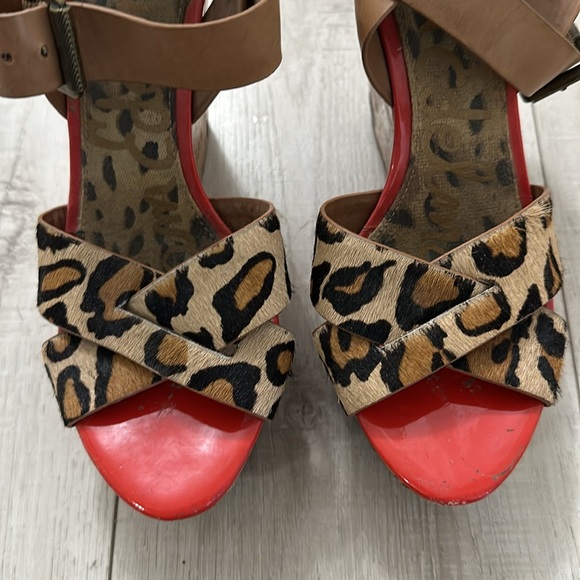 Sam Edelman leopard cork wedges - Picture 3 of 7